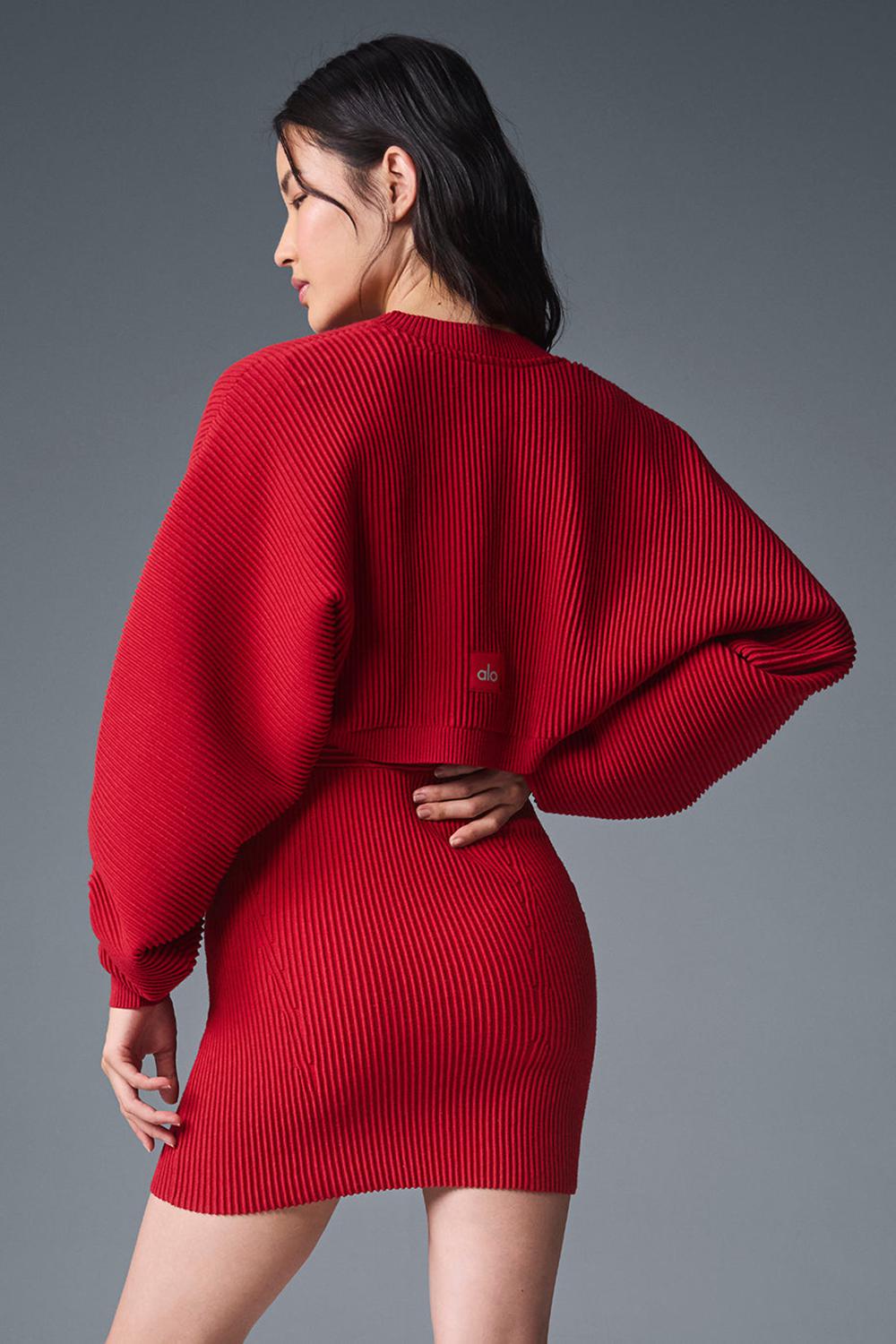 Κασκολ γυναικεια Alo Yoga Denim Knit Shawl κοκκινα σκούρο κοκκινα | Greece  YKNUL-0879