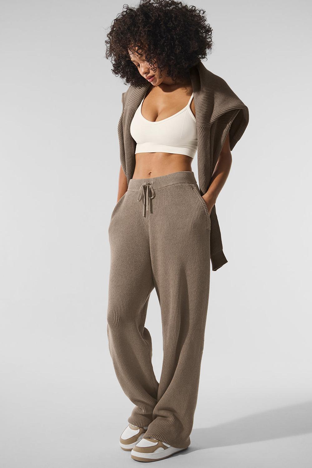 Πουλόβερ γυναικεια Alo Yoga Domain Rib Knit Crew Gravel | Greece  UPDXH-8619