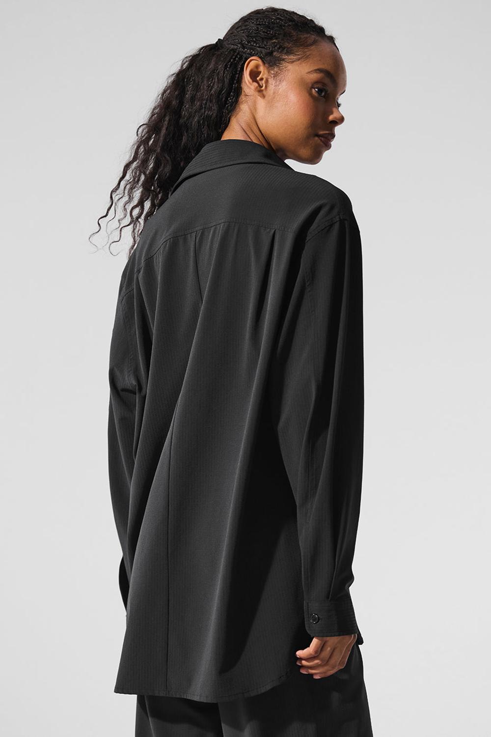 Μακρυμανικο γυναικεια Alo Yoga Dreamscape Button Down μαυρα | Greece  DHCGP-5603
