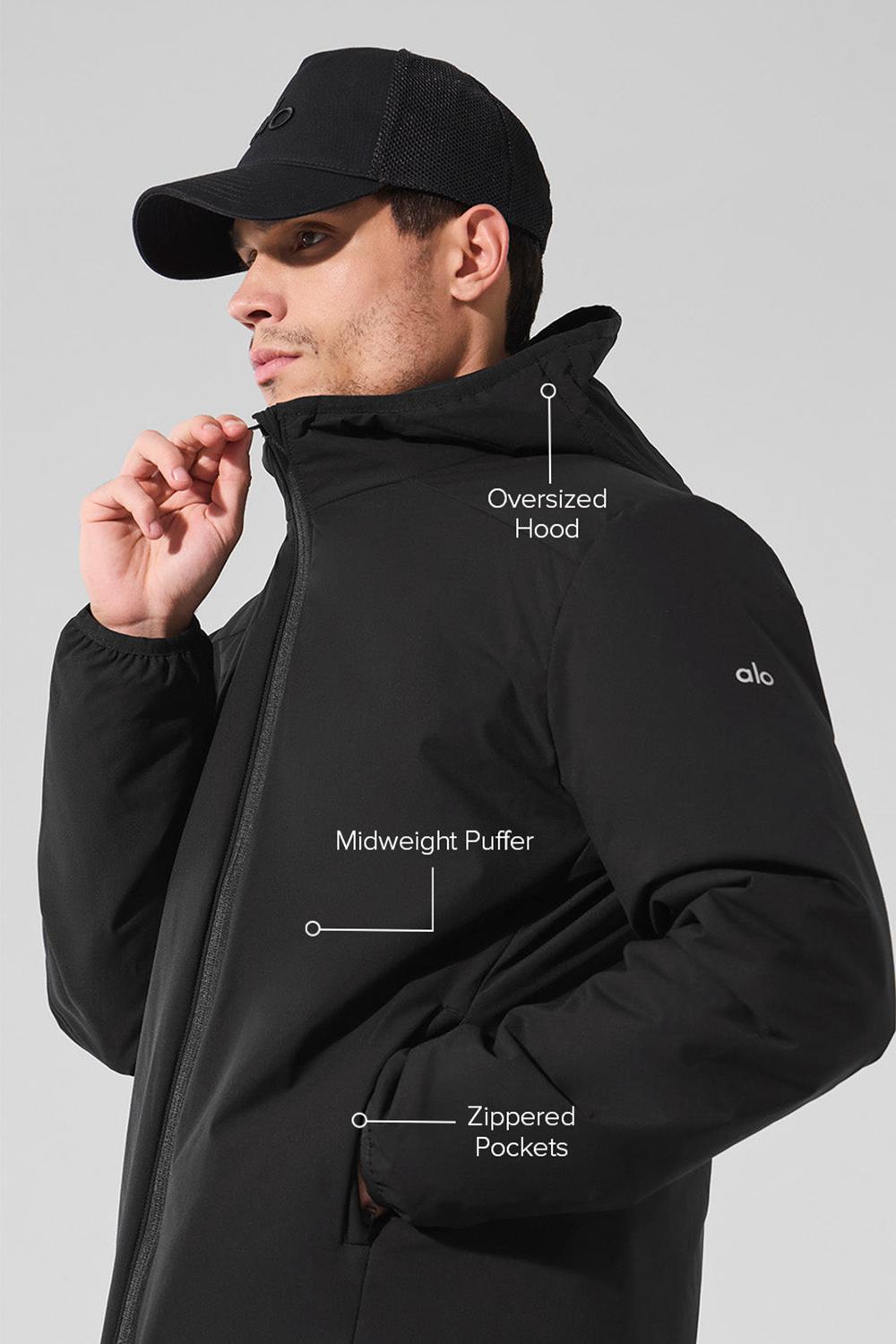 Μπουφαν ανδρικα Alo Yoga Elemental Full-Zip μαυρα | Greece  DRHUV-4936