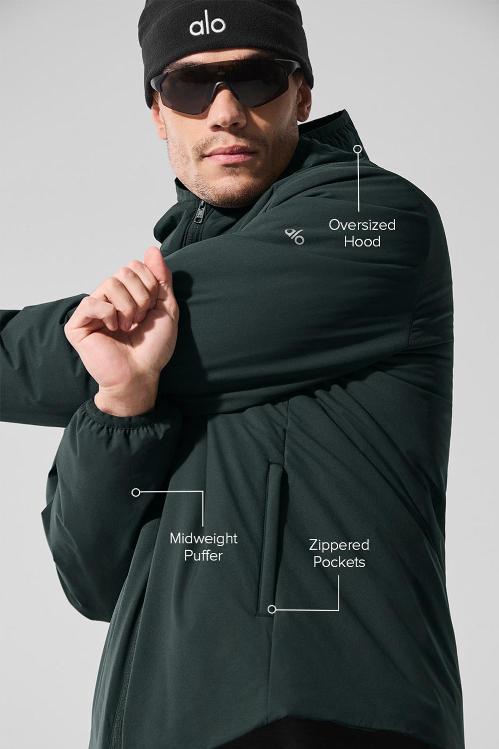 Μπουφαν ανδρικα Alo Yoga Elemental Full-Zip πρασινο | Greece  HUXFG-9412