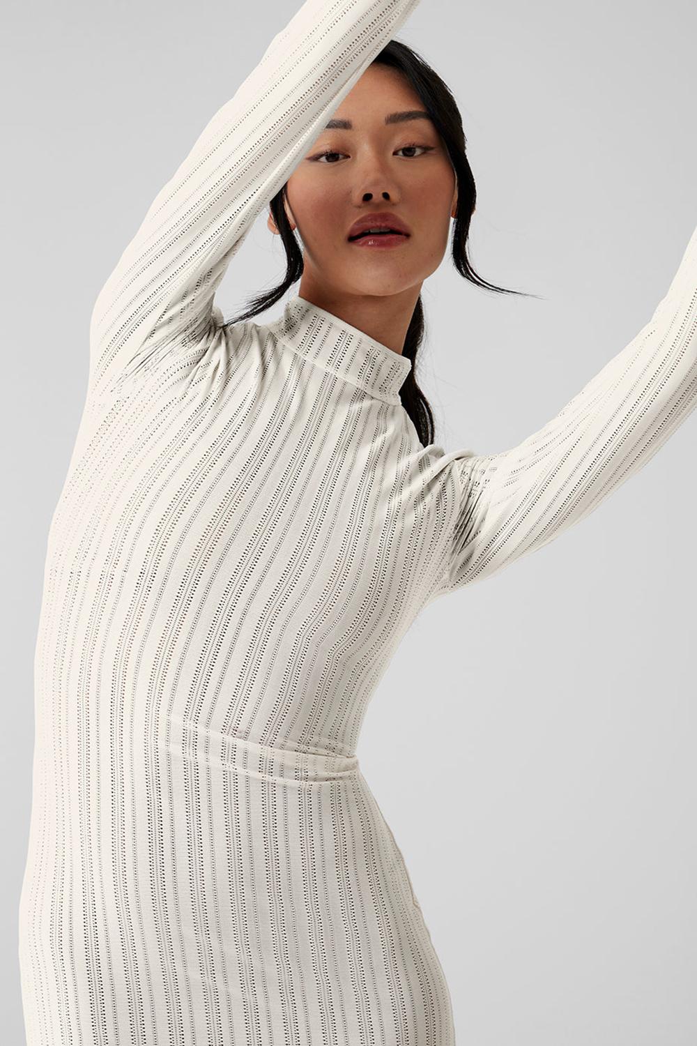 Φορεμα γυναικεια Alo Yoga Euphoria Long Sleeve Ivory | Greece  KNQHO-0716