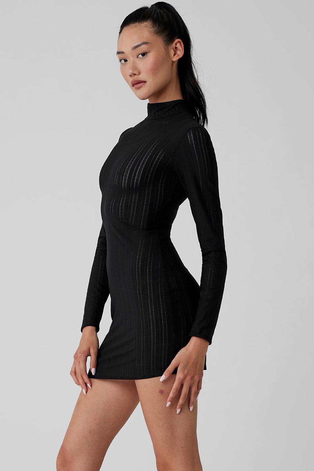 Φορεμα γυναικεια Alo Yoga Euphoria Long Sleeve μαυρα | Greece  RDYTW-8047