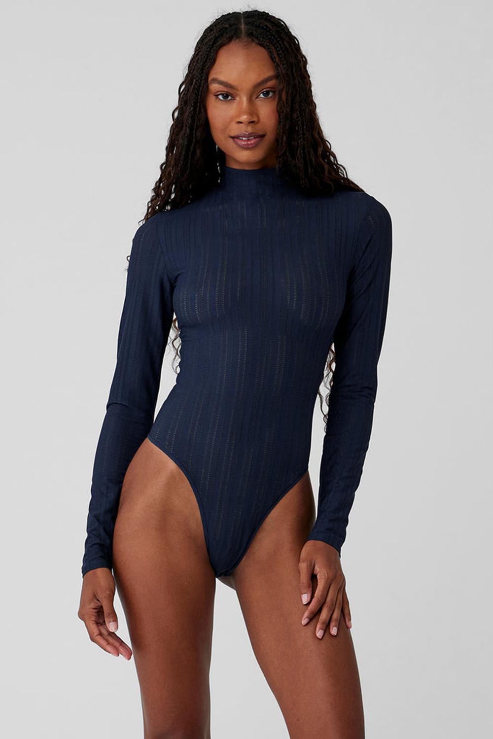 Κορμακια γυναικεια Alo Yoga Euphoria Long Sleeve σκουρο μπλε | Greece  TNHAB-8635