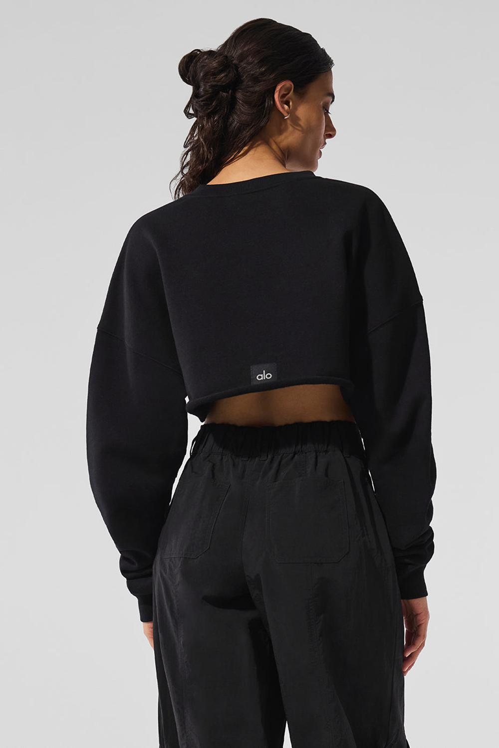 Φουτερ γυναικεια Alo Yoga Extreme Cropped μαυρα | Greece  ENMUR-7189