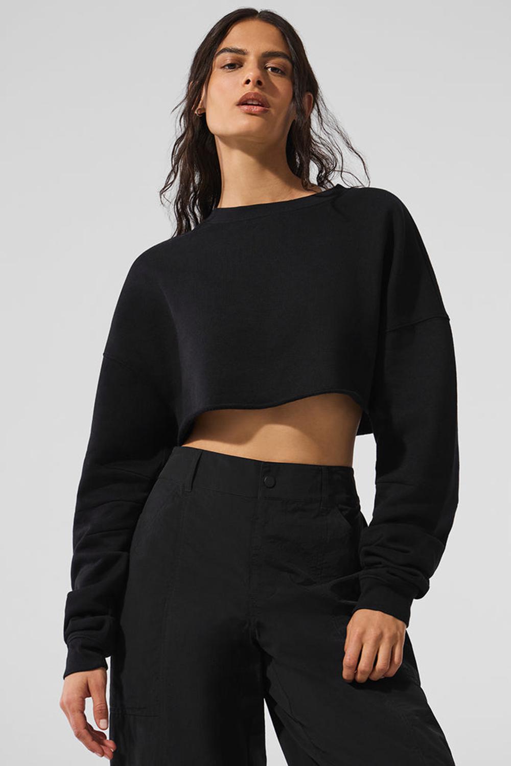 Φουτερ γυναικεια Alo Yoga Extreme Cropped μαυρα | Greece  ENMUR-7189