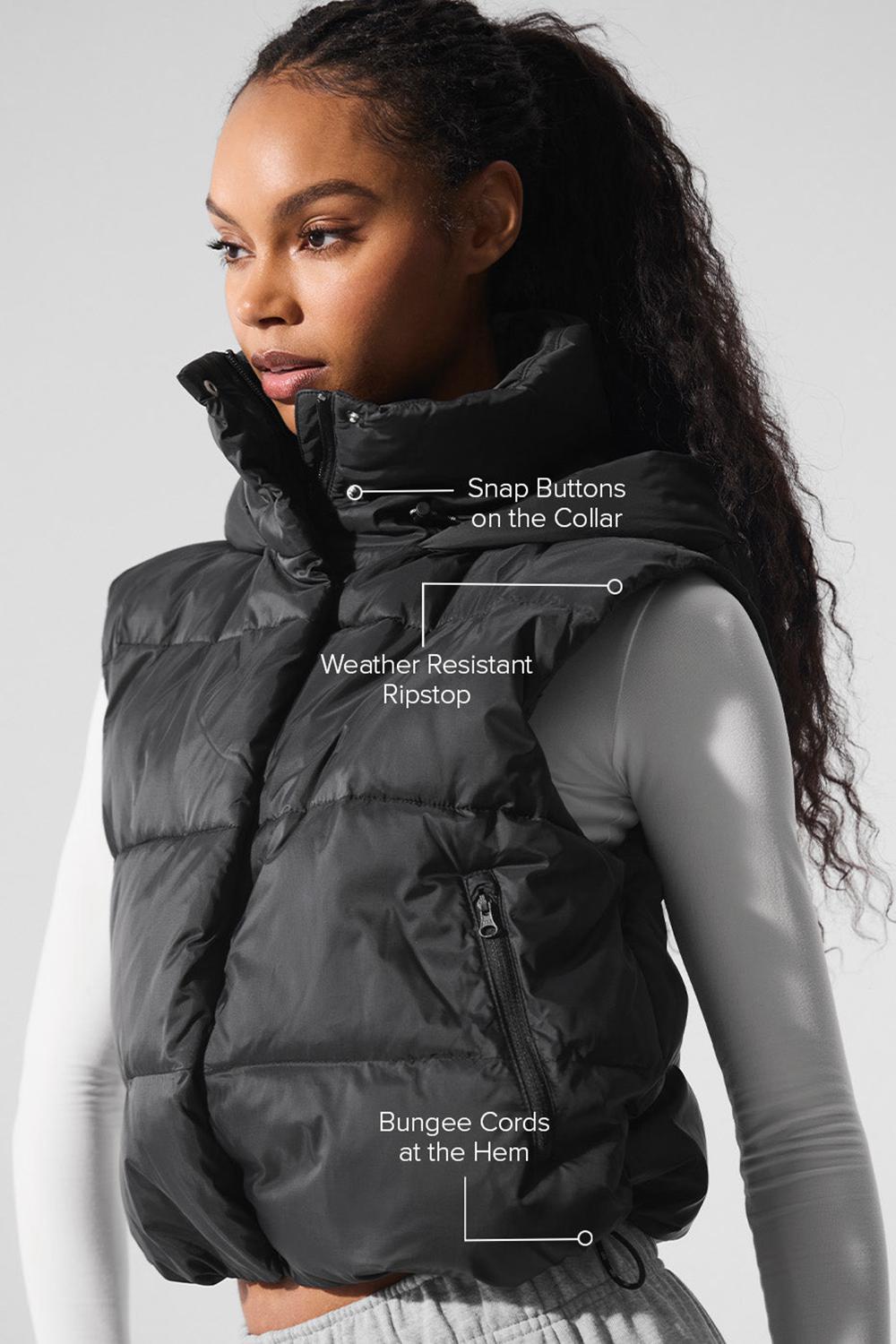 Γιλεκο γυναικεια Alo Yoga Gold Rush Puffer μαυρα | Greece  WNCGK-5320