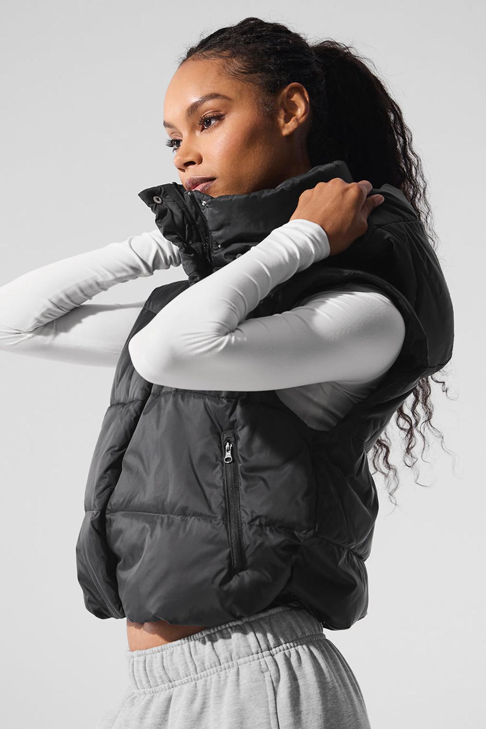 Γιλεκο γυναικεια Alo Yoga Gold Rush Puffer μαυρα | Greece  WNCGK-5320