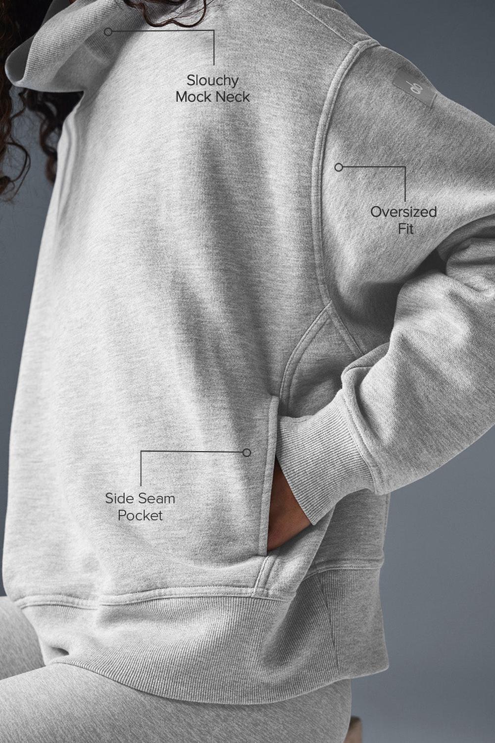 Φουτερ γυναικεια Alo Yoga Hazy Mock Neck γκρι | Greece  CMRGT-1854