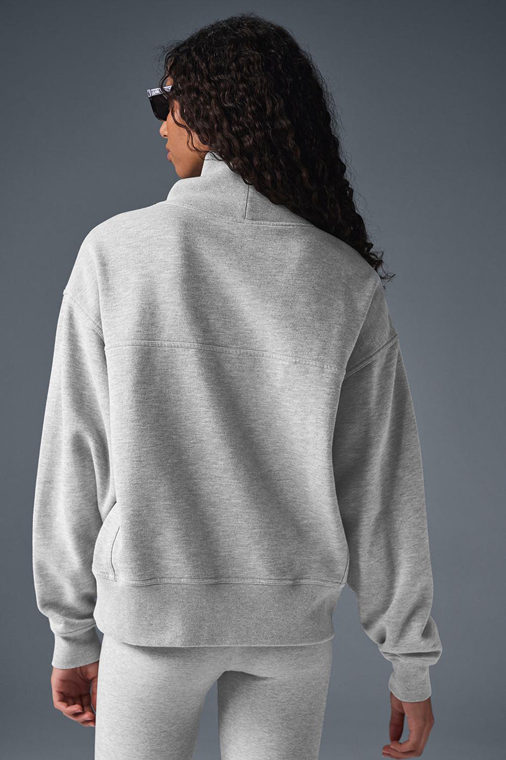Φουτερ γυναικεια Alo Yoga Hazy Mock Neck γκρι | Greece  CMRGT-1854