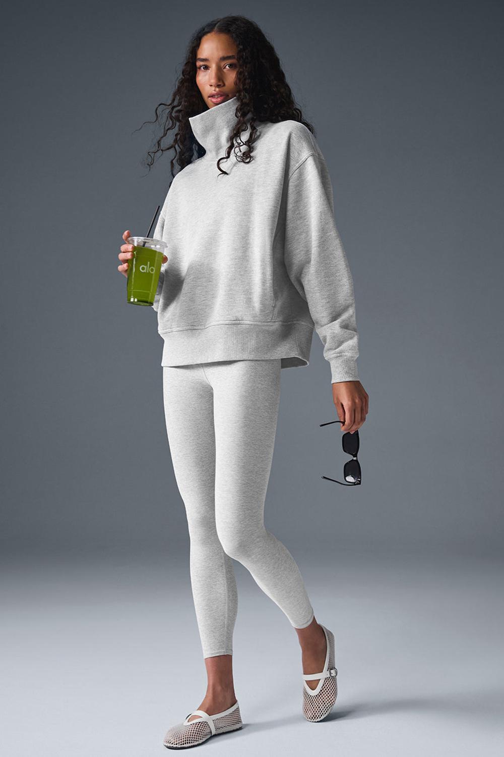 Φουτερ γυναικεια Alo Yoga Hazy Mock Neck γκρι | Greece  CMRGT-1854