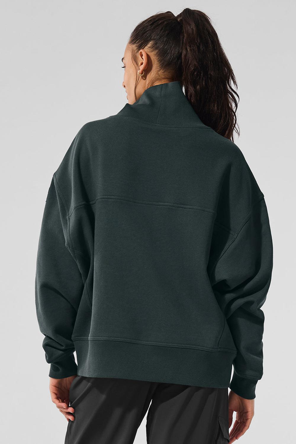 Φουτερ γυναικεια Alo Yoga Hazy Mock Neck πρασινο | Greece  JMAYR-9365