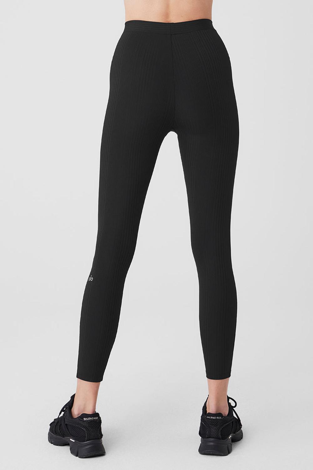 Κολαν γυναικεια Alo Yoga High-Waist 7/8 Run It Back μαυρα | Greece  EGHBA-5279