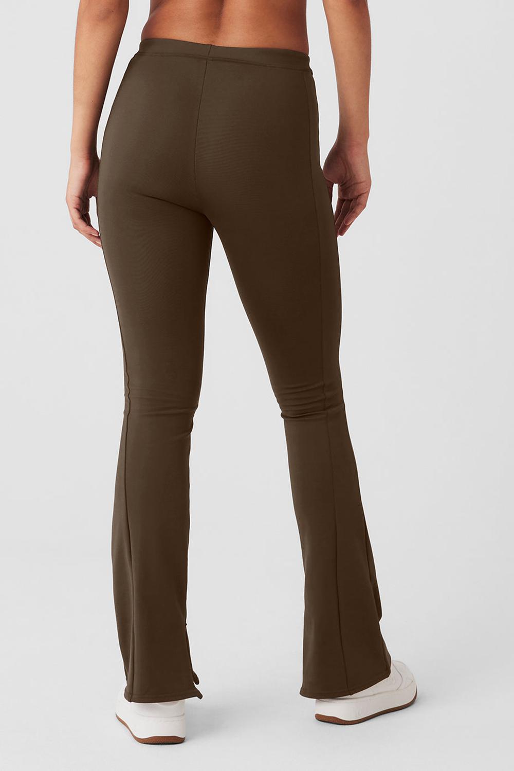 Κολαν γυναικεια Alo Yoga High-Waist 7/8 Zip It Flare Espresso | Greece  ZAYUL-4509