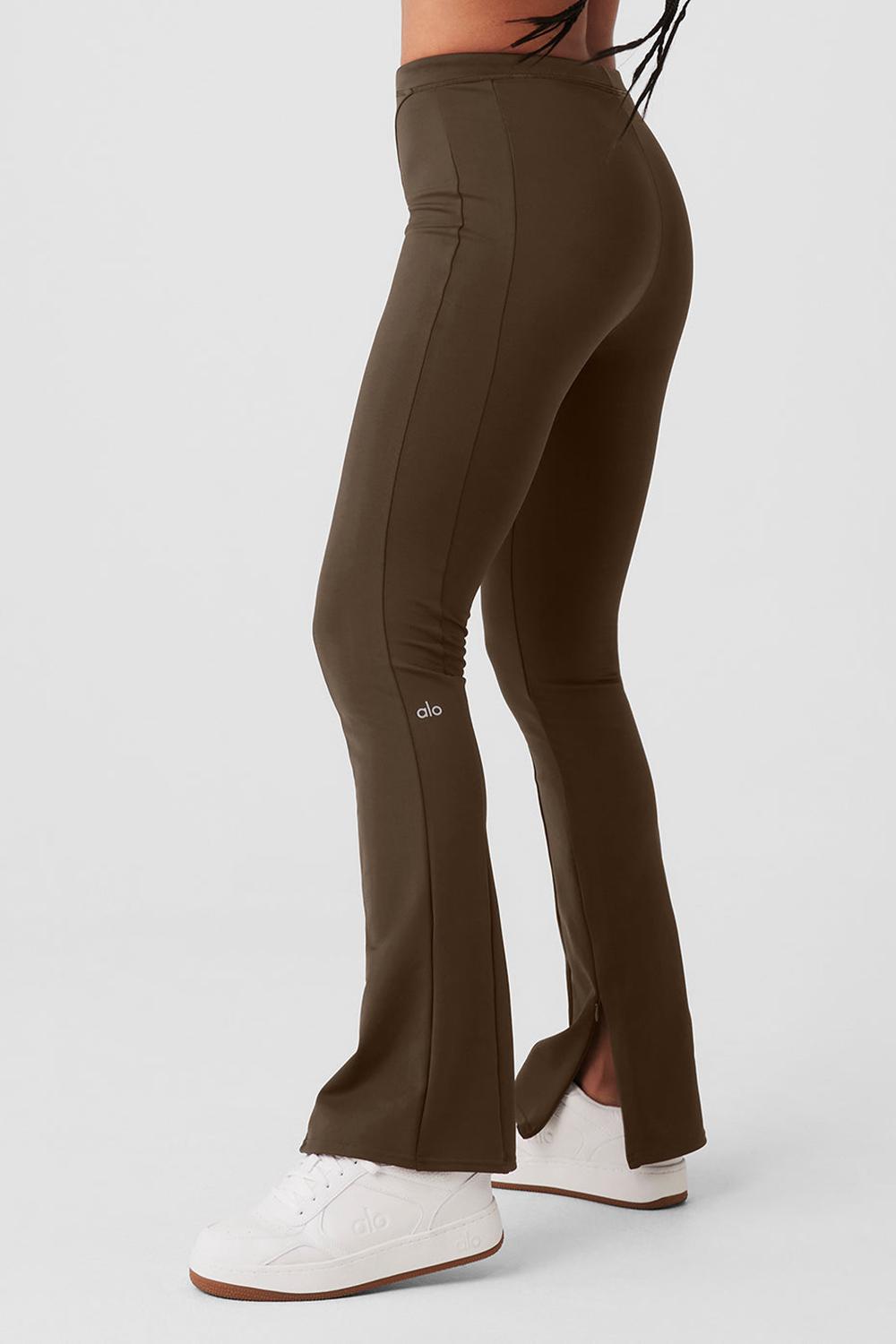 Κολαν γυναικεια Alo Yoga High-Waist 7/8 Zip It Flare Espresso | Greece  ZAYUL-4509
