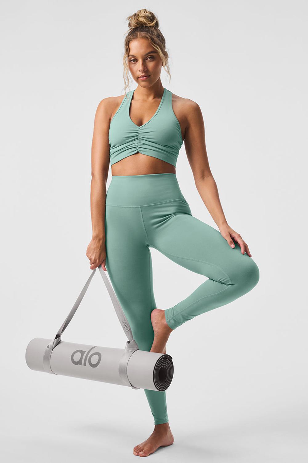 Κολαν γυναικεια Alo Yoga High-Waist Airbrush πρασινο | Greece  BLASW-3971