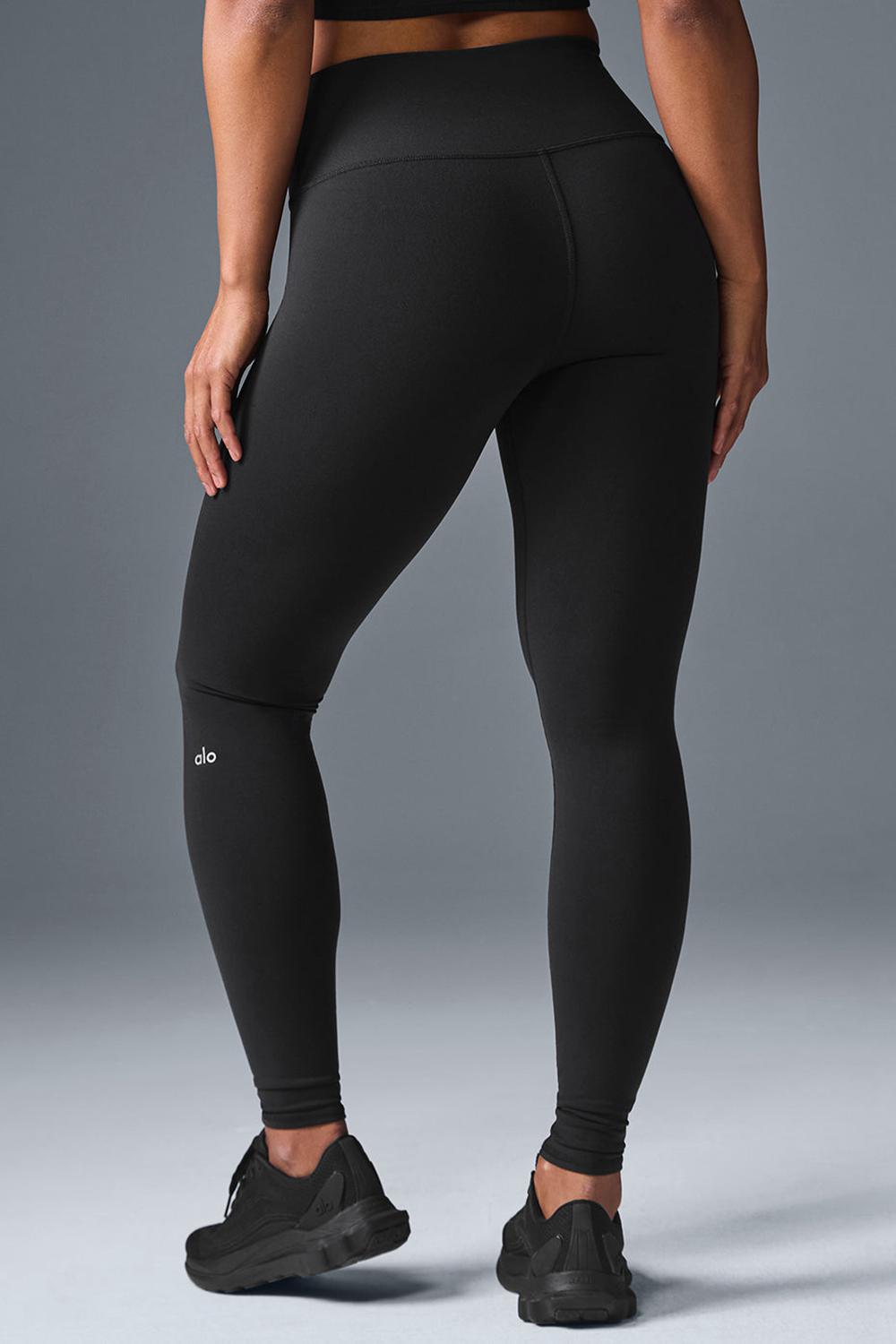 Κολαν γυναικεια Alo Yoga High-Waist Airbrush μαυρα | Greece  ZRDCY-9248