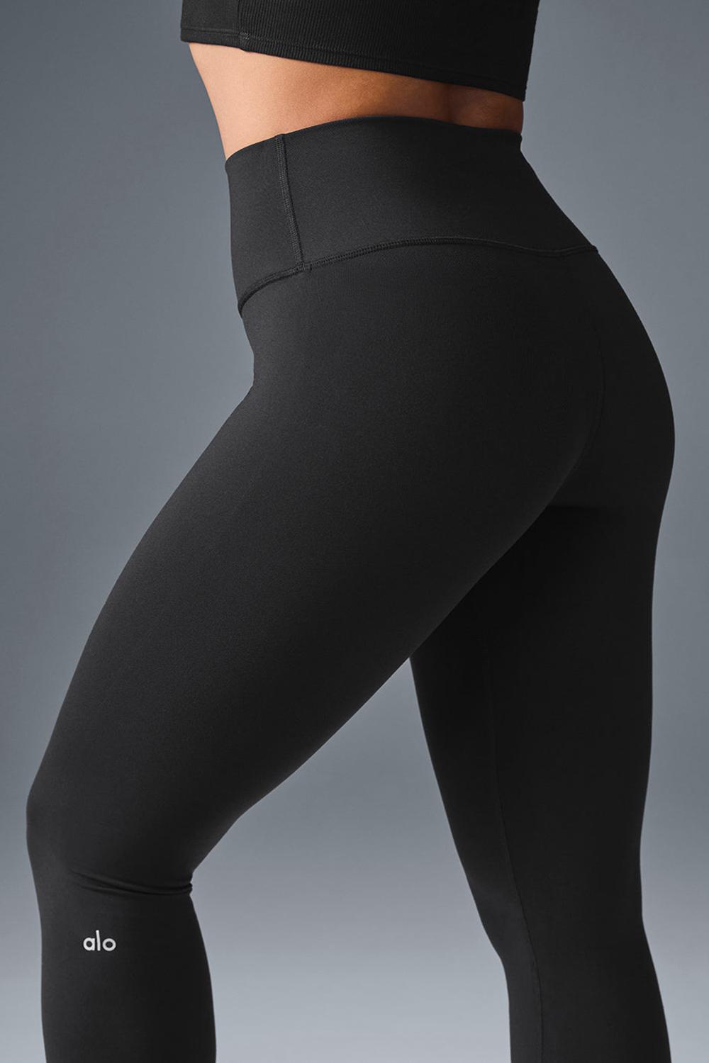 Κολαν γυναικεια Alo Yoga High-Waist Airbrush μαυρα | Greece  ZRDCY-9248
