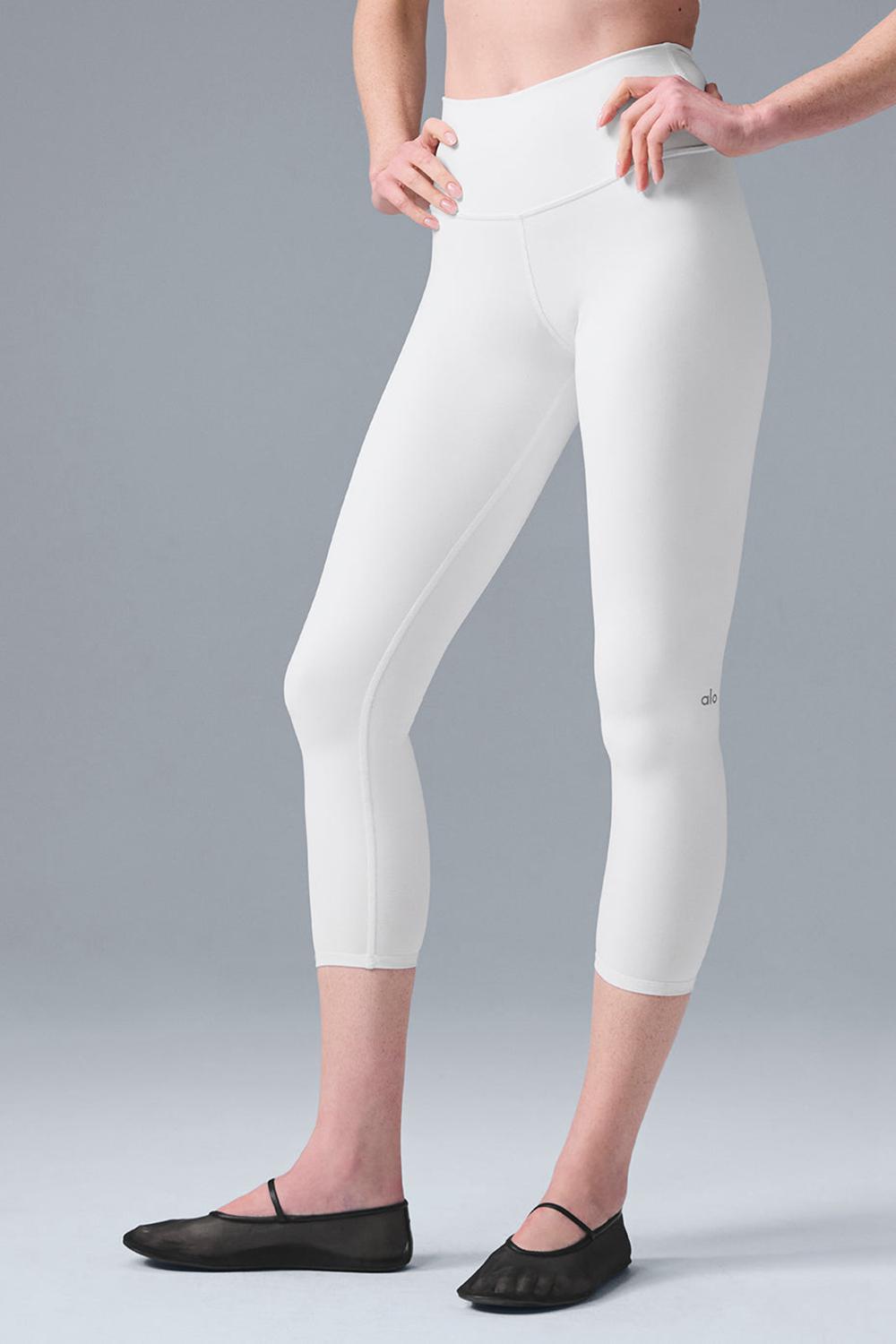 Κολαν γυναικεια Alo Yoga High-Waist Airbrushris ασπρα | Greece  BDNUS-0294