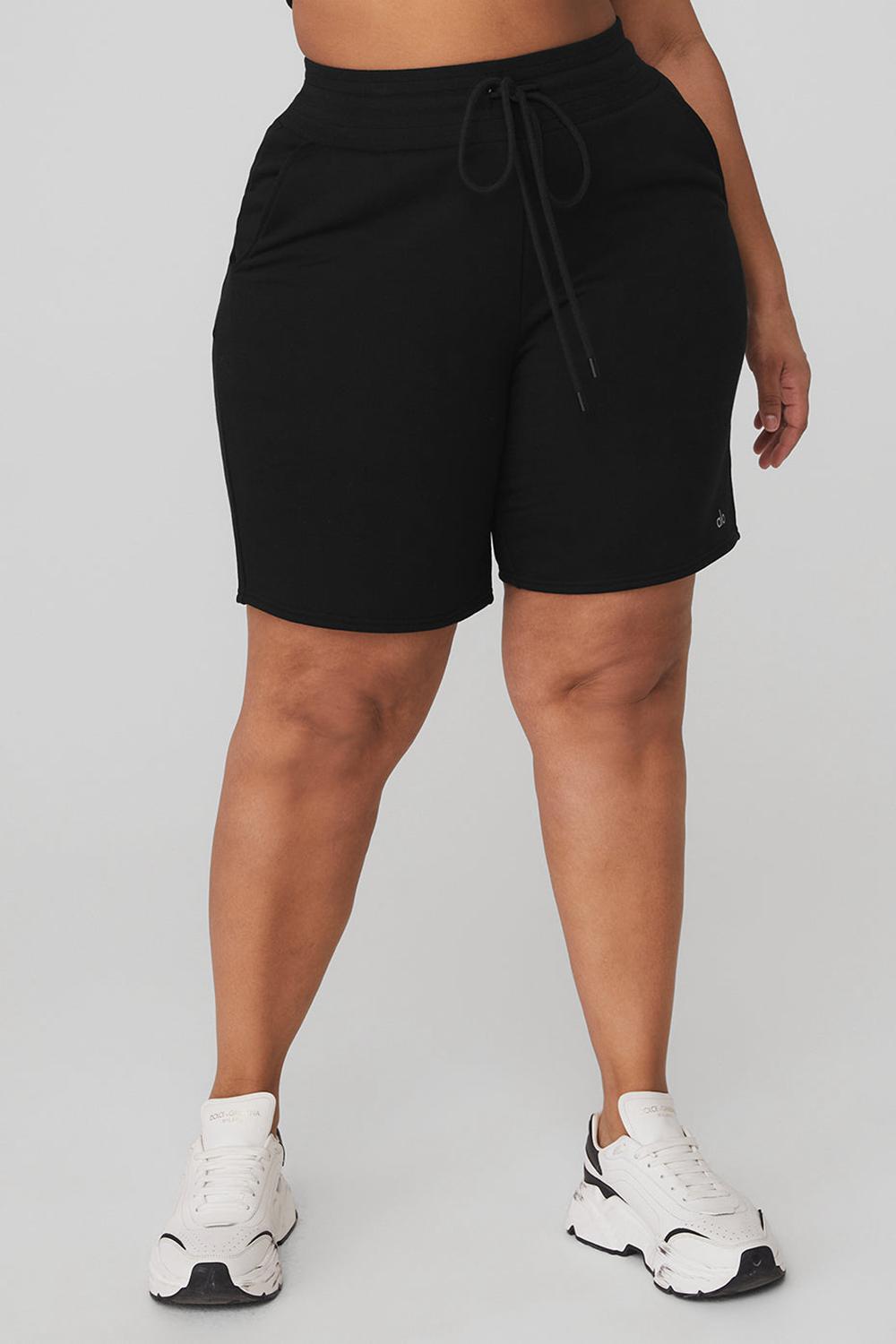 Σορτσ γυναικεια Alo Yoga High-Waist Easy Sweat μαυρα | Greece  XCHYU-8167