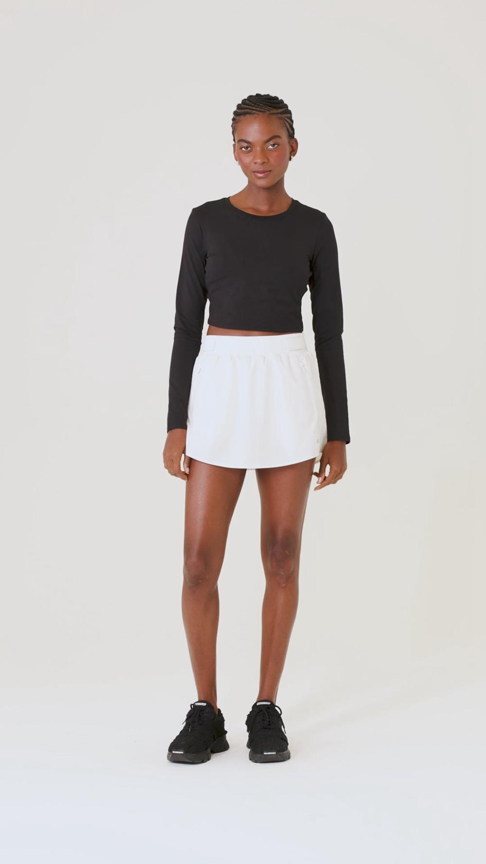 φουστεσ γυναικεια Alo Yoga High-Waist Elevation Mini Ivory | Greece  WTGIO-9487