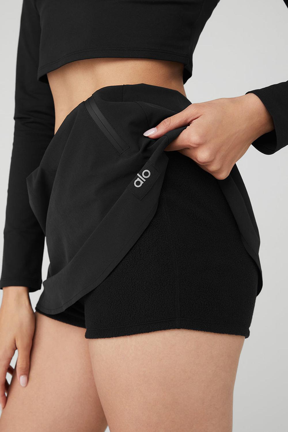 φουστεσ γυναικεια Alo Yoga High-Waist Elevation Mini μαυρα | Greece  TEJFO-6139