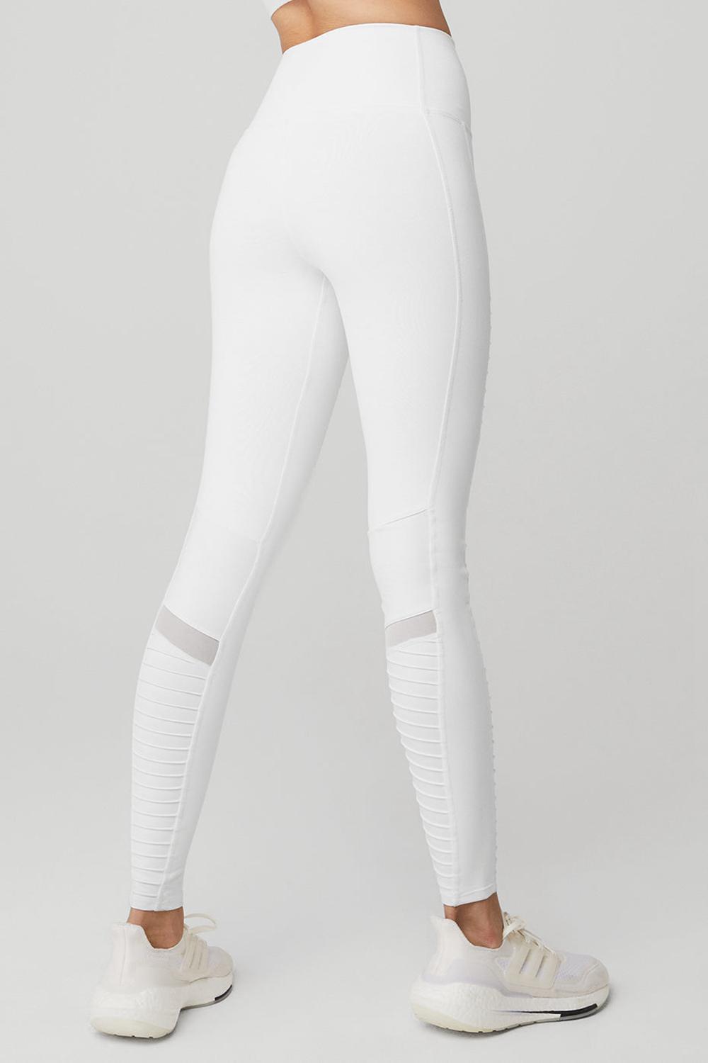 Κολαν γυναικεια Alo Yoga High-Waist Moto ασπρα ασπρα | Greece  DWKEQ-8293