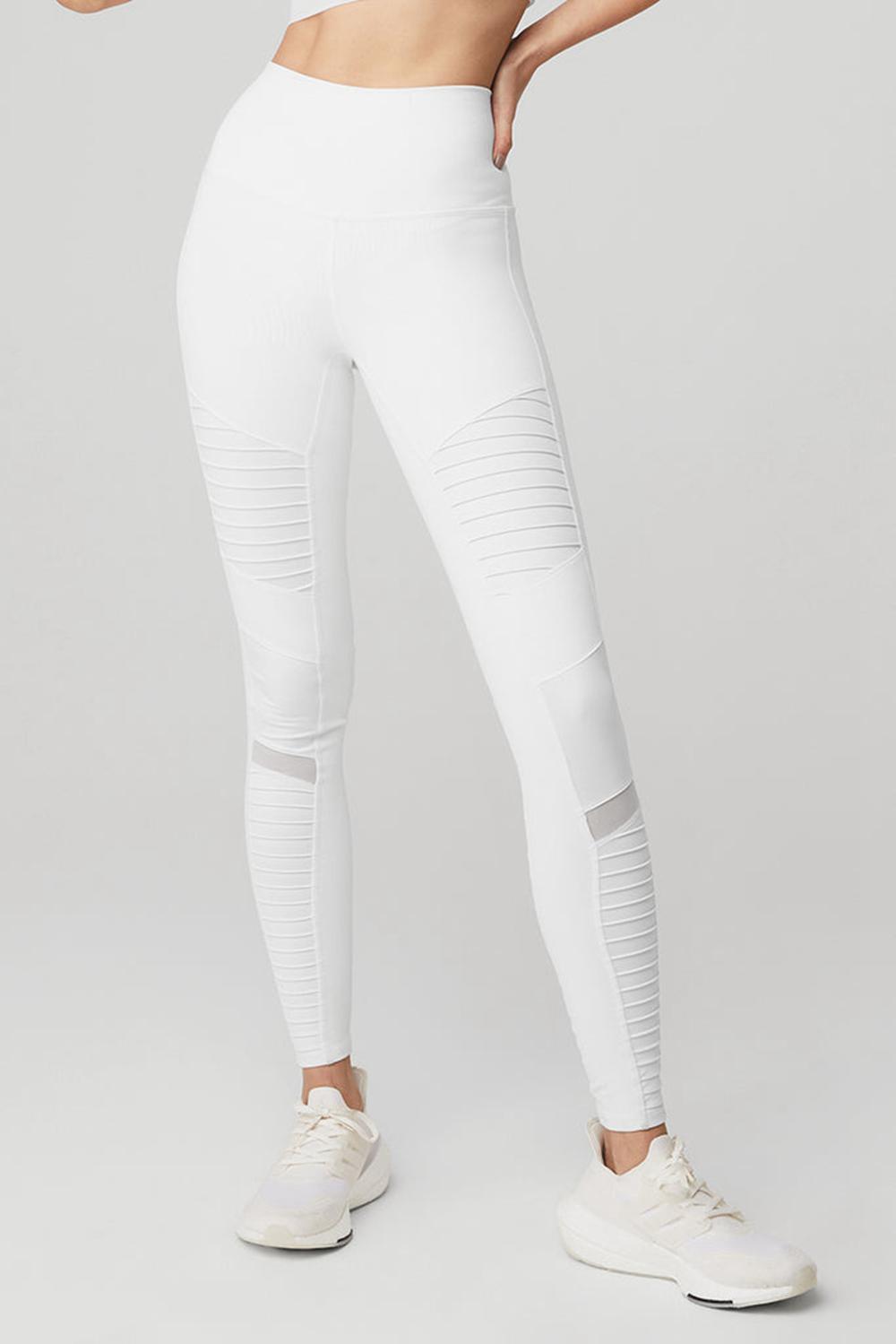 Κολαν γυναικεια Alo Yoga High-Waist Moto ασπρα ασπρα | Greece  DWKEQ-8293