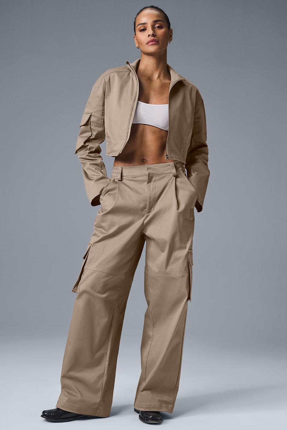 Παντελονι γυναικεια Alo Yoga High-Waist Night Out Cargo Gravel | Greece  CDGUQ-4502