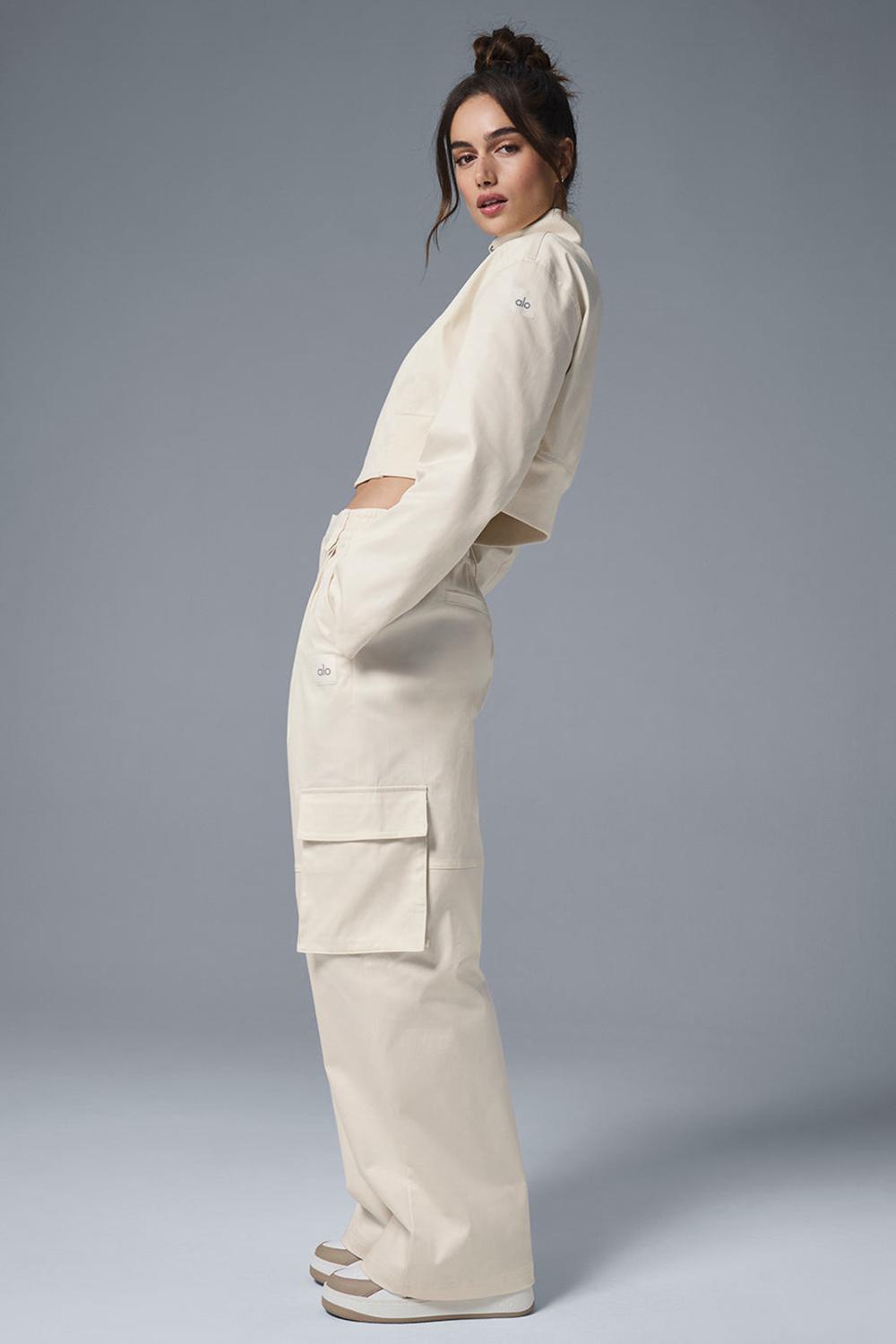 Παντελονι γυναικεια Alo Yoga High-Waist Night Out Cargo Ivory | Greece  NDELC-9501