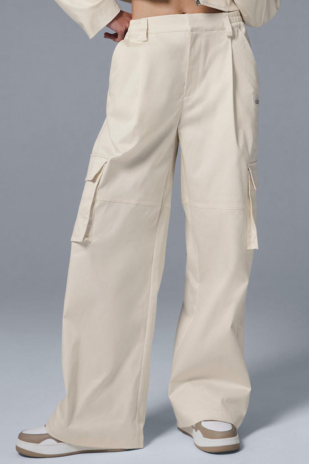 Παντελονι γυναικεια Alo Yoga High-Waist Night Out Cargo Ivory | Greece  NDELC-9501