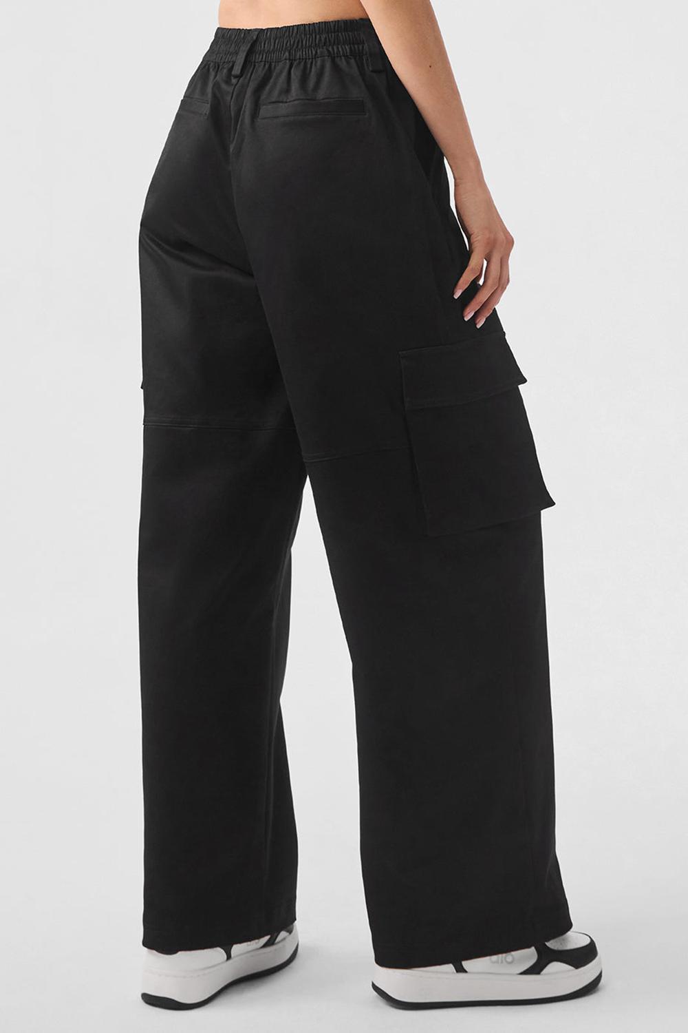 Παντελονι γυναικεια Alo Yoga High-Waist Night Out Cargo μαυρα | Greece  ALQZM-4289