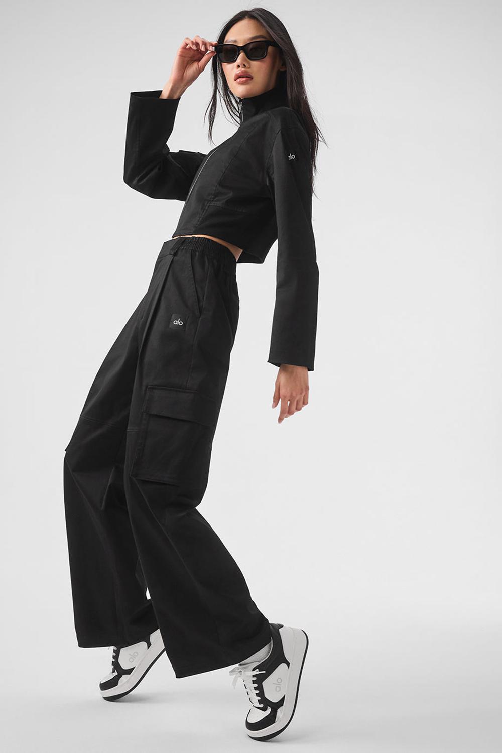 Παντελονι γυναικεια Alo Yoga High-Waist Night Out Cargo μαυρα | Greece  ALQZM-4289