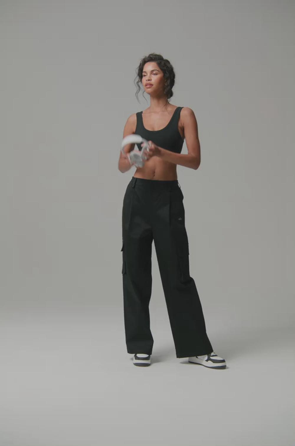 Παντελονι γυναικεια Alo Yoga High-Waist Night Out Cargo μαυρα | Greece  ALQZM-4289