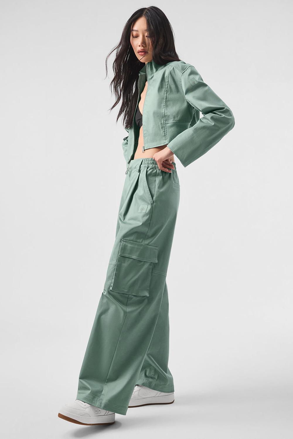 Παντελονι γυναικεια Alo Yoga High-Waist Night Out Cargo πρασινο | Greece  WNLAX-8395