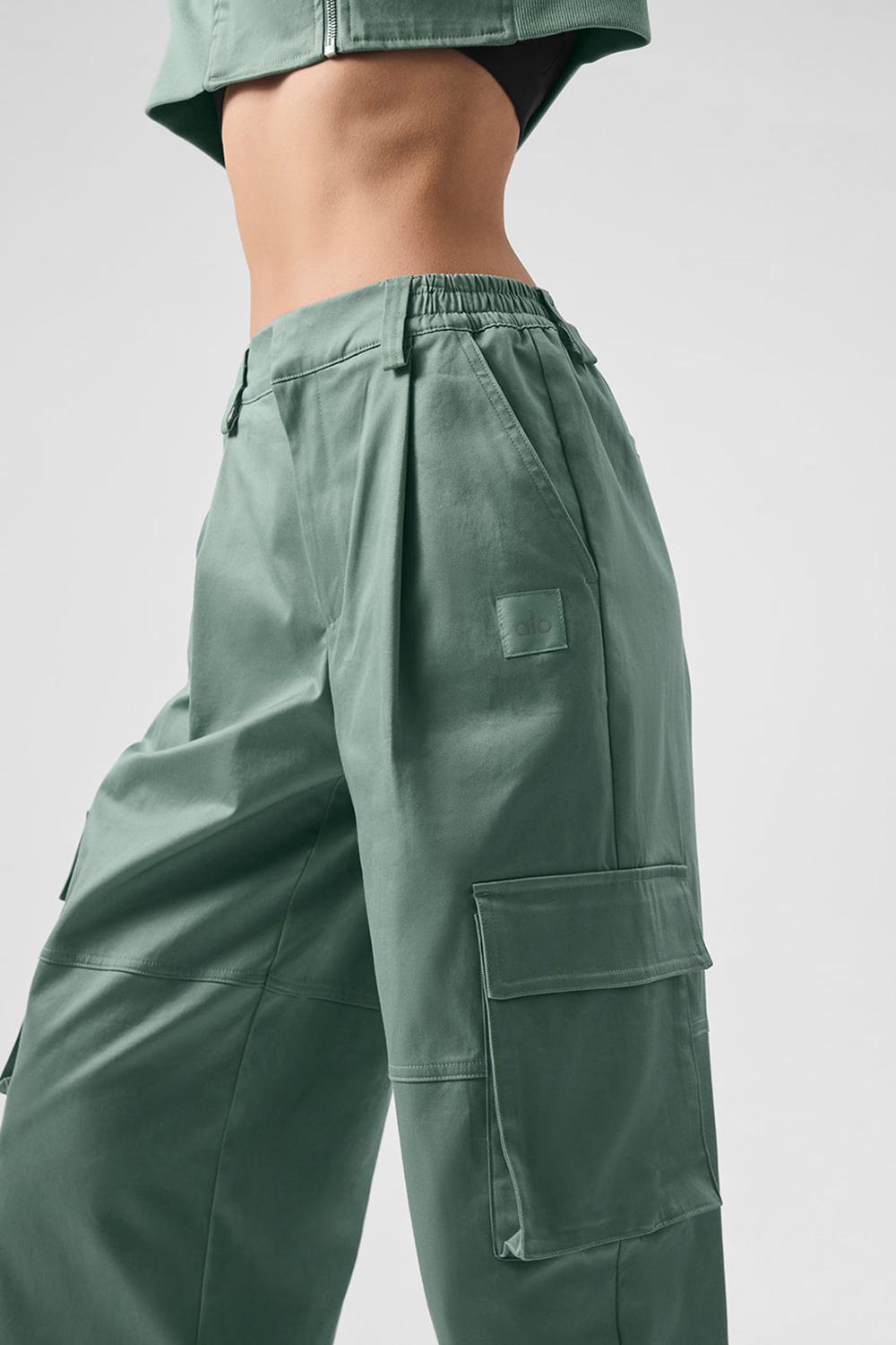 Παντελονι γυναικεια Alo Yoga High-Waist Night Out Cargo πρασινο | Greece  WNLAX-8395