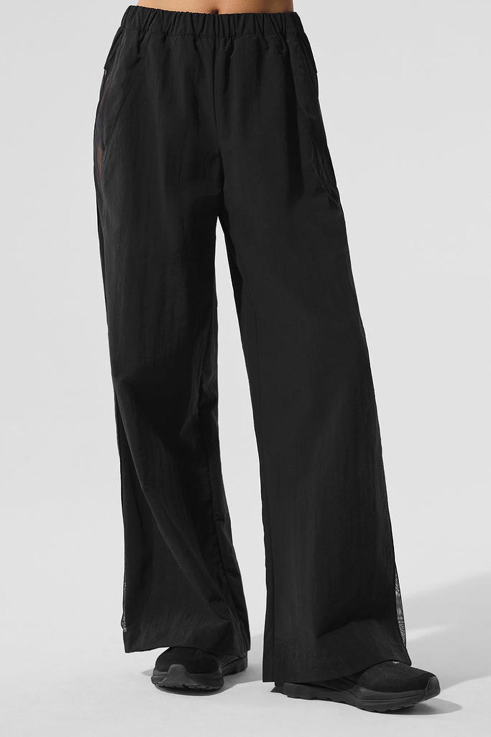 Παντελονι γυναικεια Alo Yoga High-Waist Origin Wide Leg Track μαυρα | Greece  UIYPG-9207