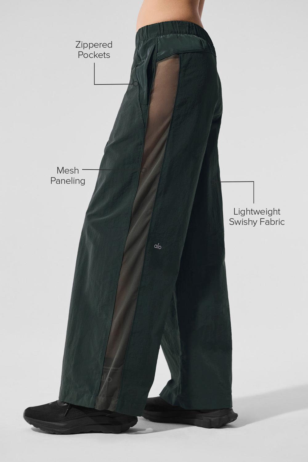 Παντελονι γυναικεια Alo Yoga High-Waist Origin Wide Leg Track πρασινο | Greece  HDYWX-5231