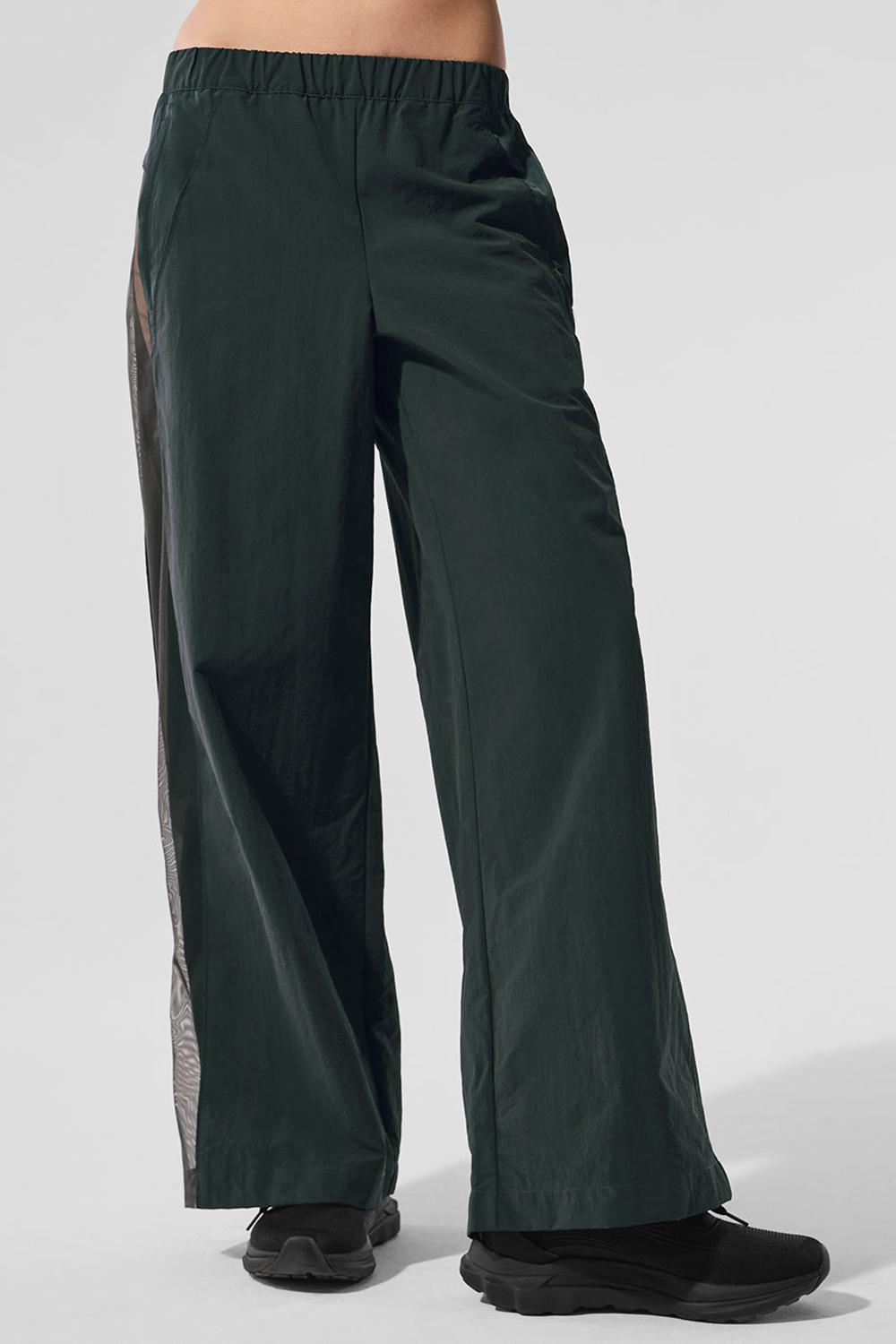 Παντελονι γυναικεια Alo Yoga High-Waist Origin Wide Leg Track πρασινο | Greece  HDYWX-5231