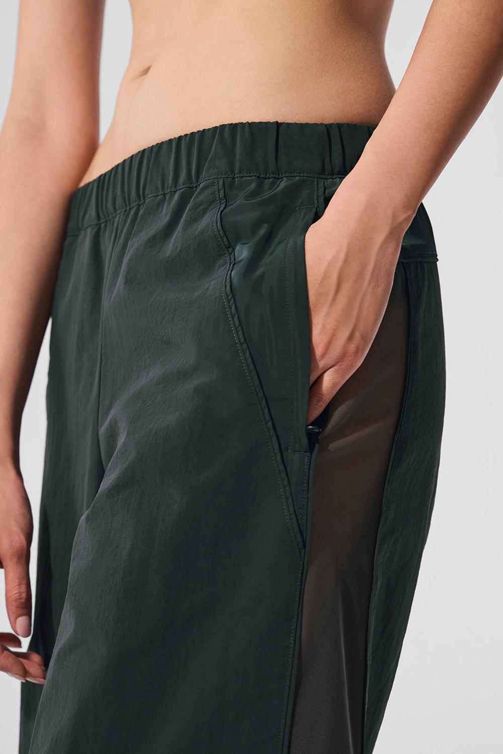 Παντελονι γυναικεια Alo Yoga High-Waist Origin Wide Leg Track πρασινο | Greece  HDYWX-5231