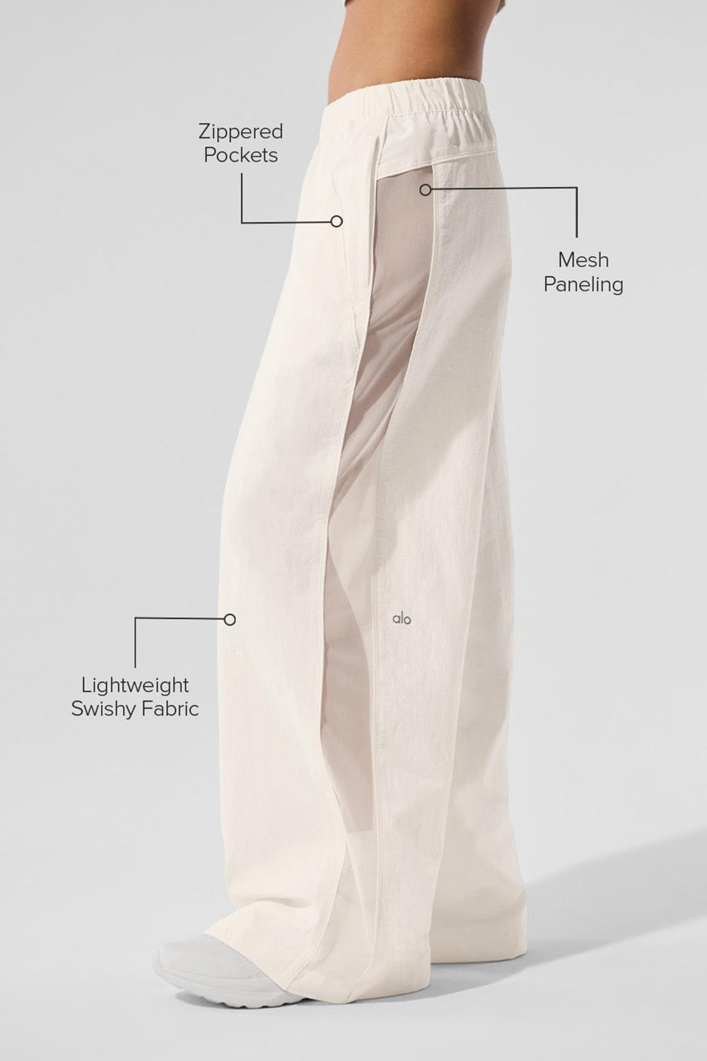 Παντελονι γυναικεια Alo Yoga High-Waist Origin Wide Leg Track Ivory | Greece  RUHOT-9376