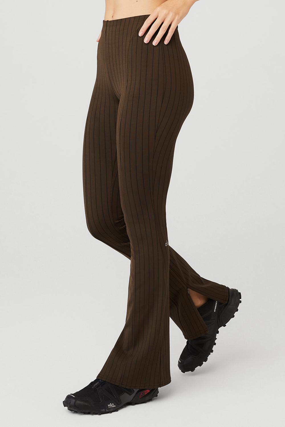Κολαν γυναικεια Alo Yoga High-Waist Pinstripe Zip It Flare μαυρα | Greece  EWNFJ-7532