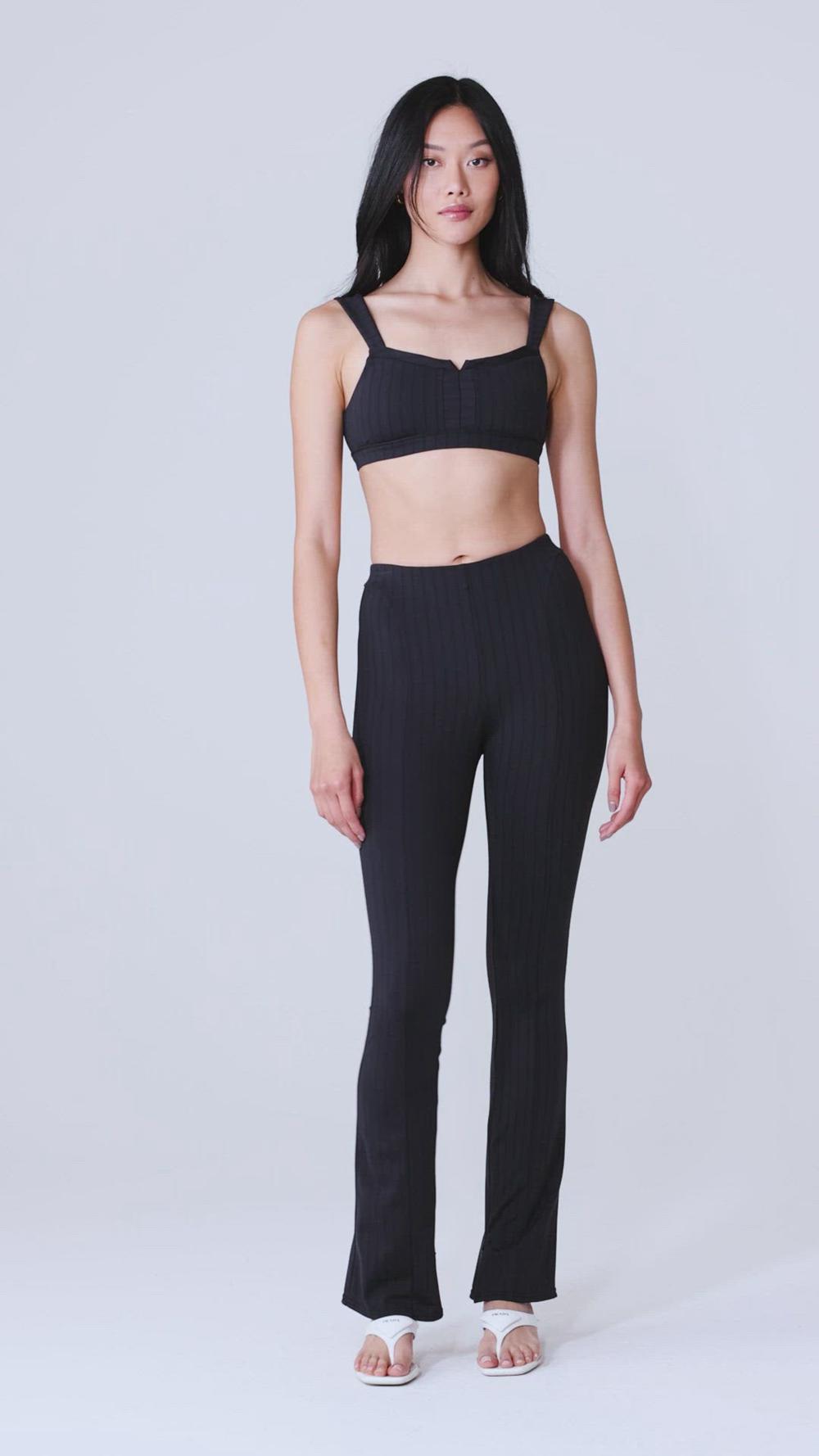 Κολαν γυναικεια Alo Yoga High-Waist Pinstripe Zip It Flare μαυρα | Greece  EWNFJ-7532