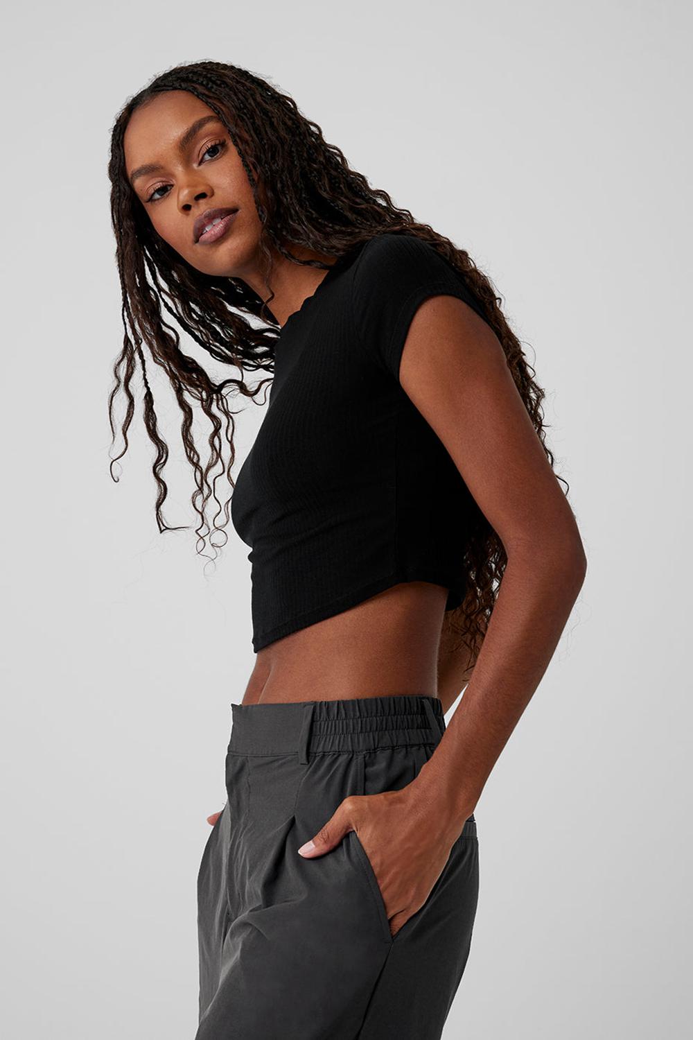 Παντελονι γυναικεια Alo Yoga High-Waist Pursuit Anthracite | Greece  ODSYB-3504