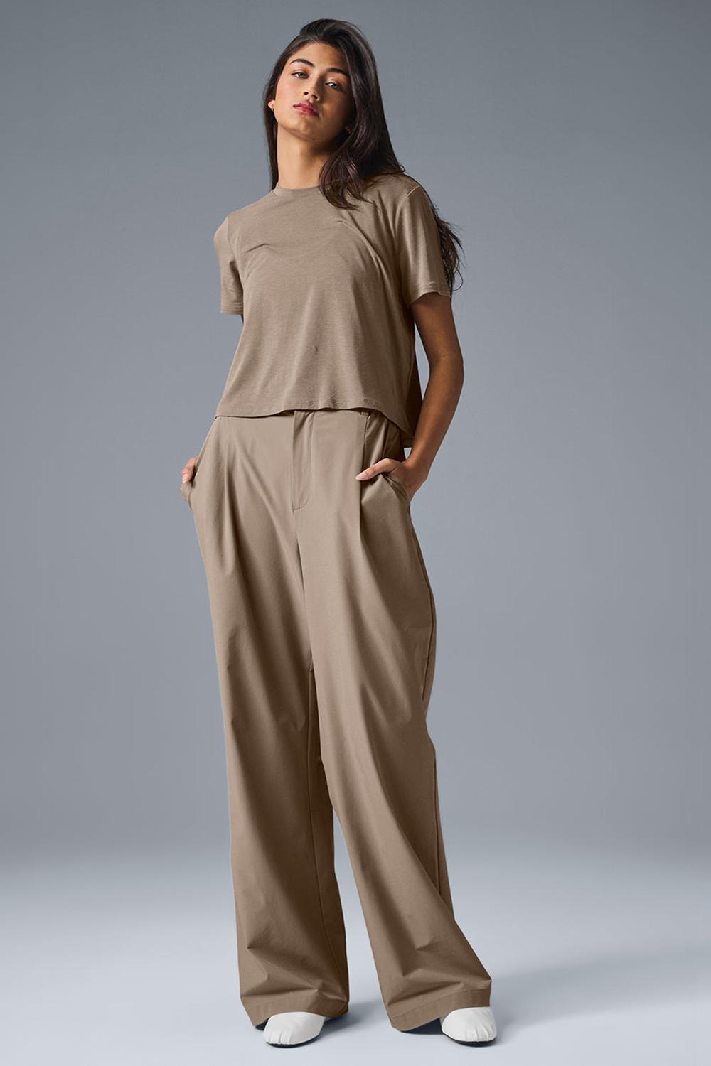 Παντελονι γυναικεια Alo Yoga High-Waist Pursuit (Regular) Gravel | Greece  NXYTS-8416