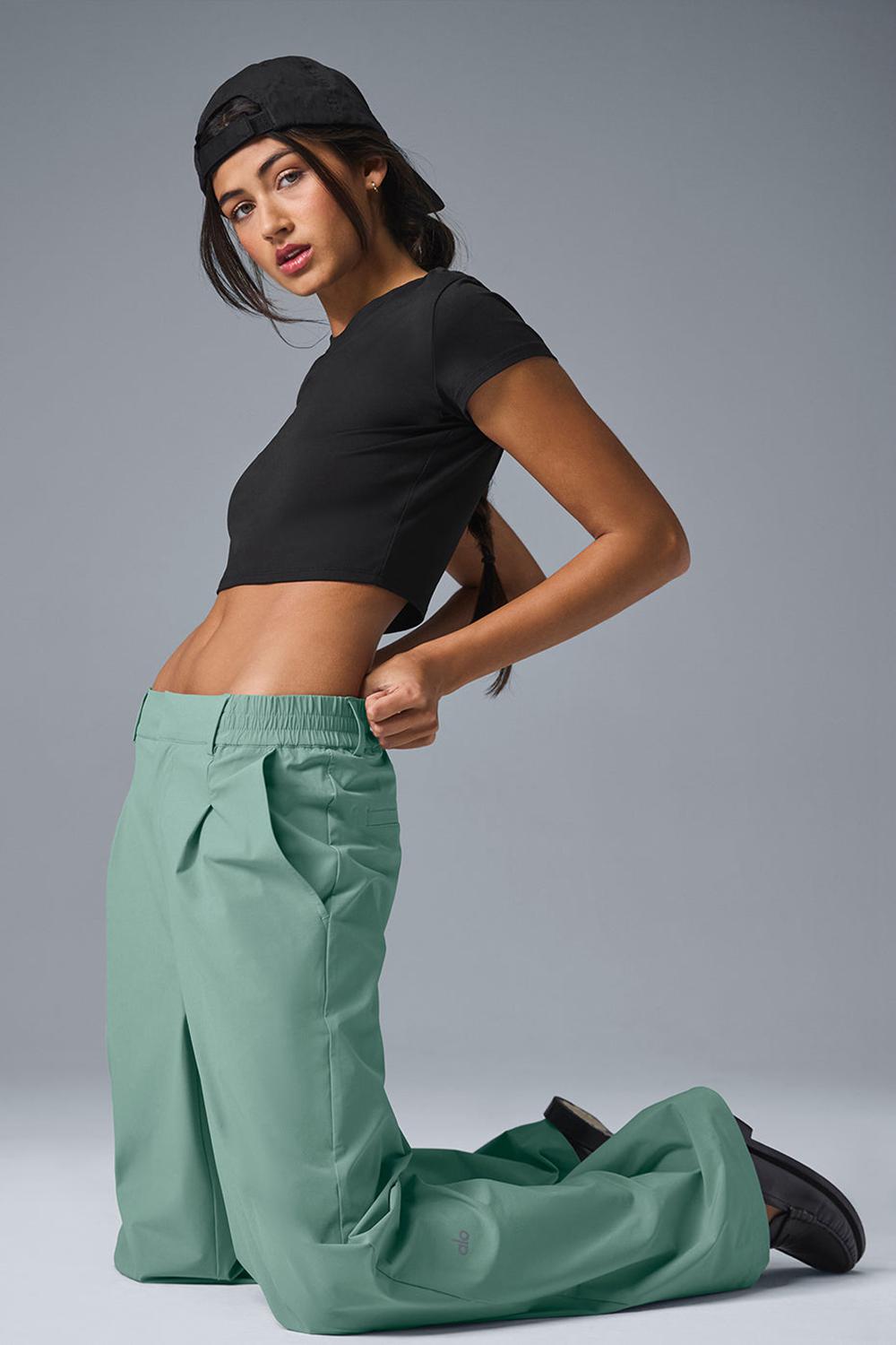 Παντελονι γυναικεια Alo Yoga High-Waist Pursuit (Regular) πρασινο | Greece  DSTGW-1847