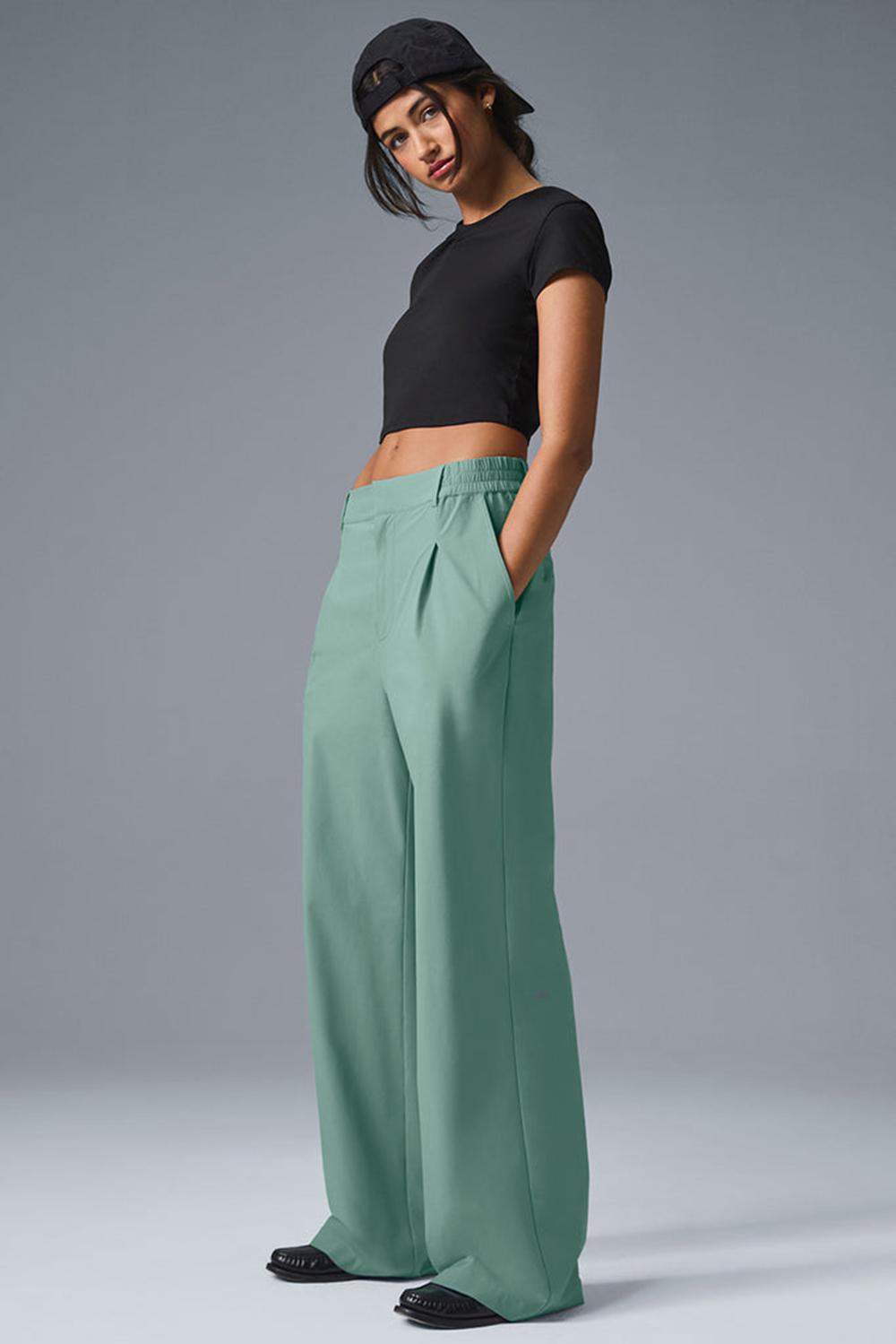 Παντελονι γυναικεια Alo Yoga High-Waist Pursuit (Regular) πρασινο | Greece  DSTGW-1847