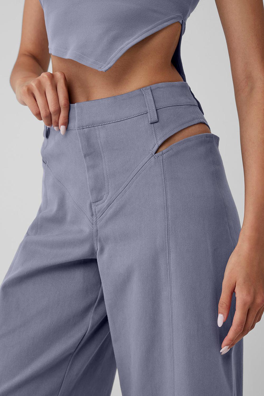 Παντελονι γυναικεια Alo Yoga High-Waist Risk Taker Fog | Greece  MEQLF-6037