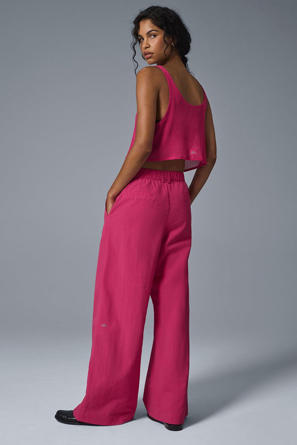 Παντελονι γυναικεια Alo Yoga High-Waist Street Smart ροζ | Greece  DAJOE-5960