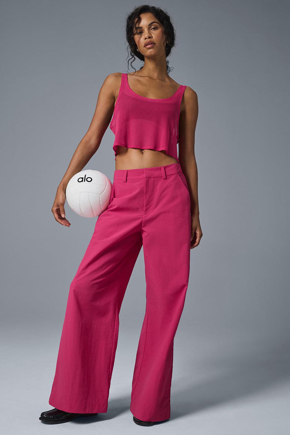 Παντελονι γυναικεια Alo Yoga High-Waist Street Smart ροζ | Greece  DAJOE-5960